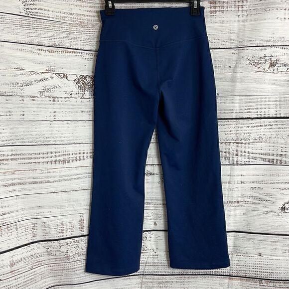 Coreio Pants Womens Size Small Petite yoga cropped Navy Blue active pull on - Picture 3 of 10